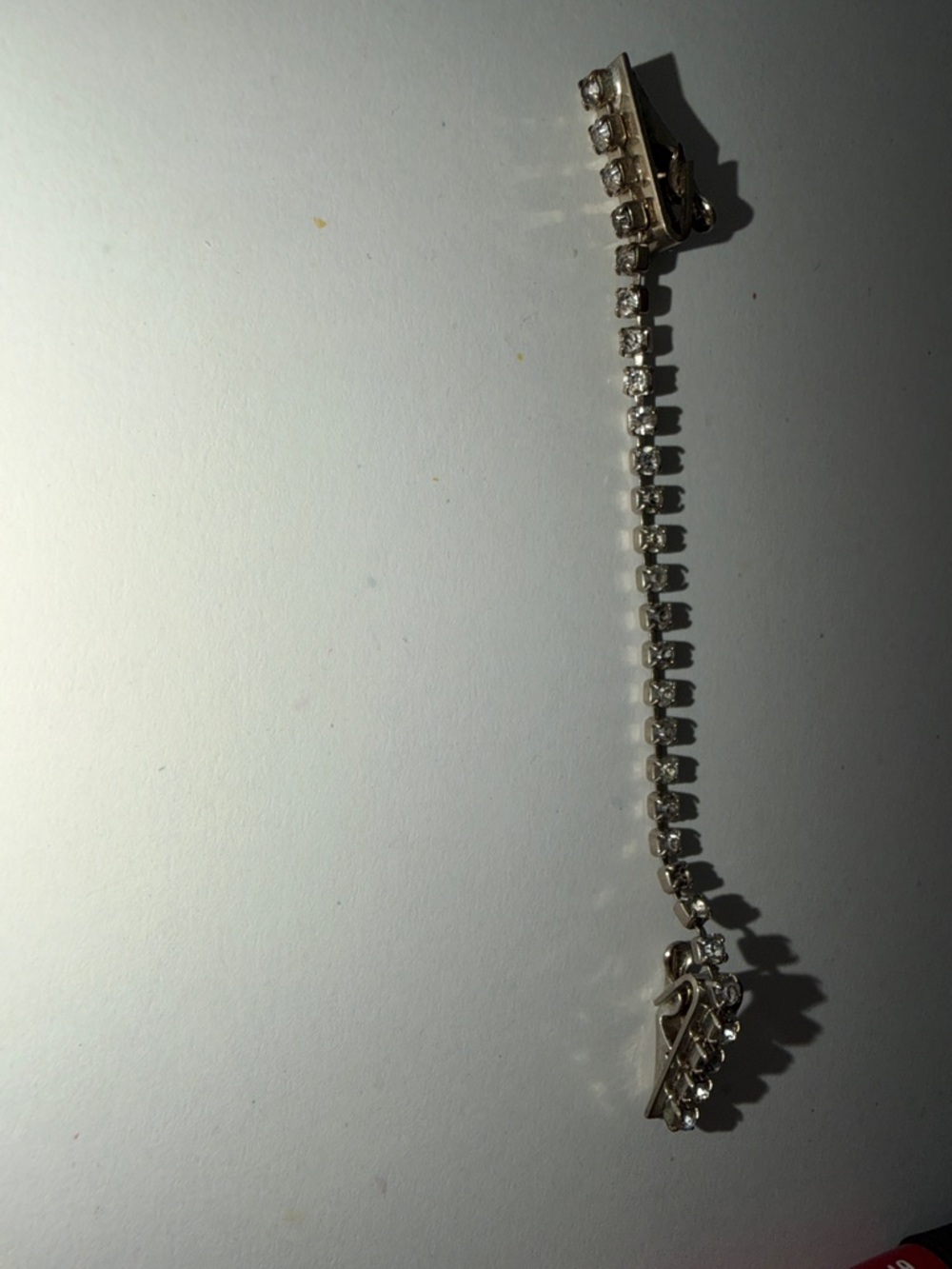Silver Crystal  scarf - dress Clip